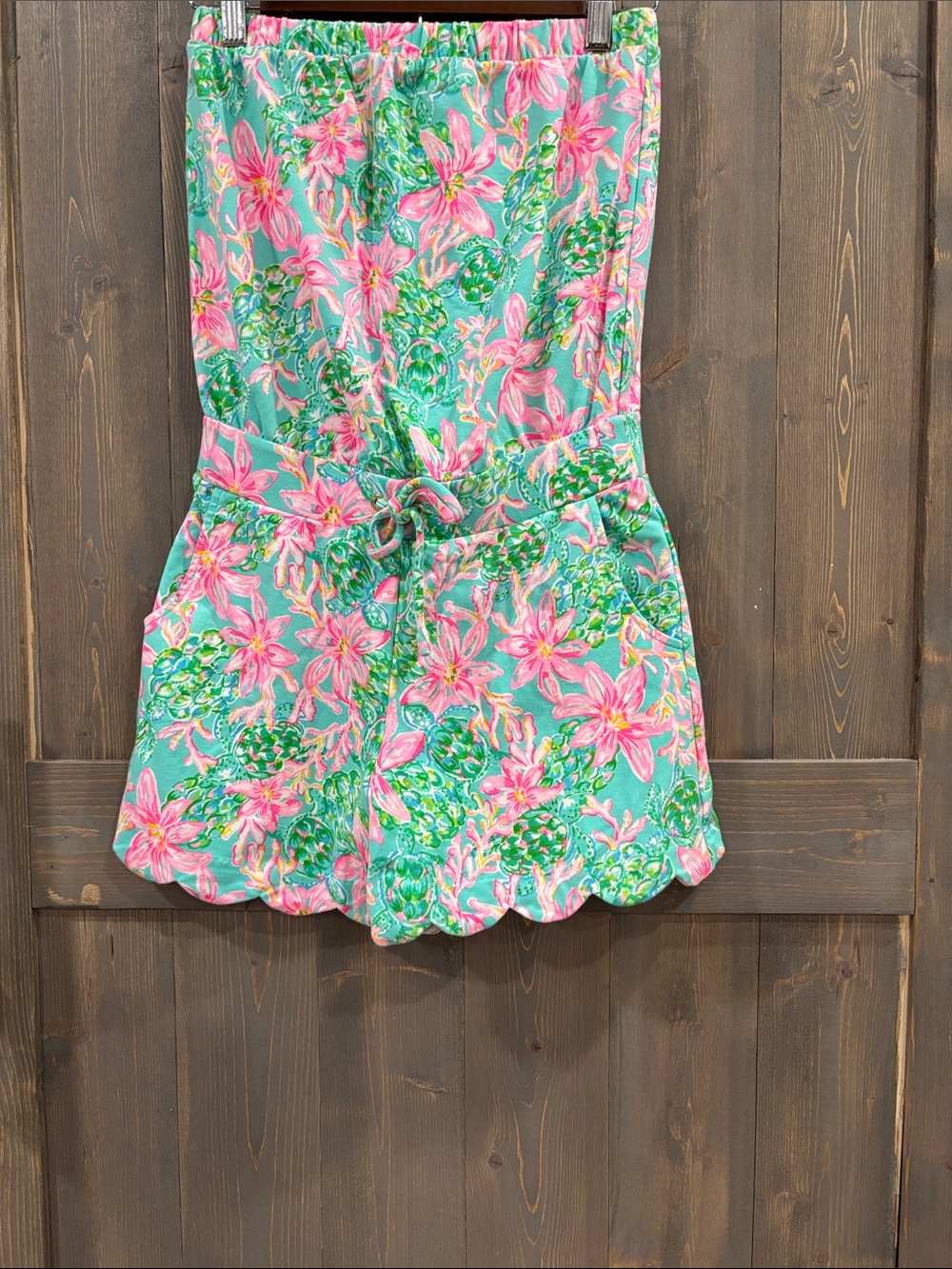 Lilly Pulitzer Floral Strapless Romper with Tie